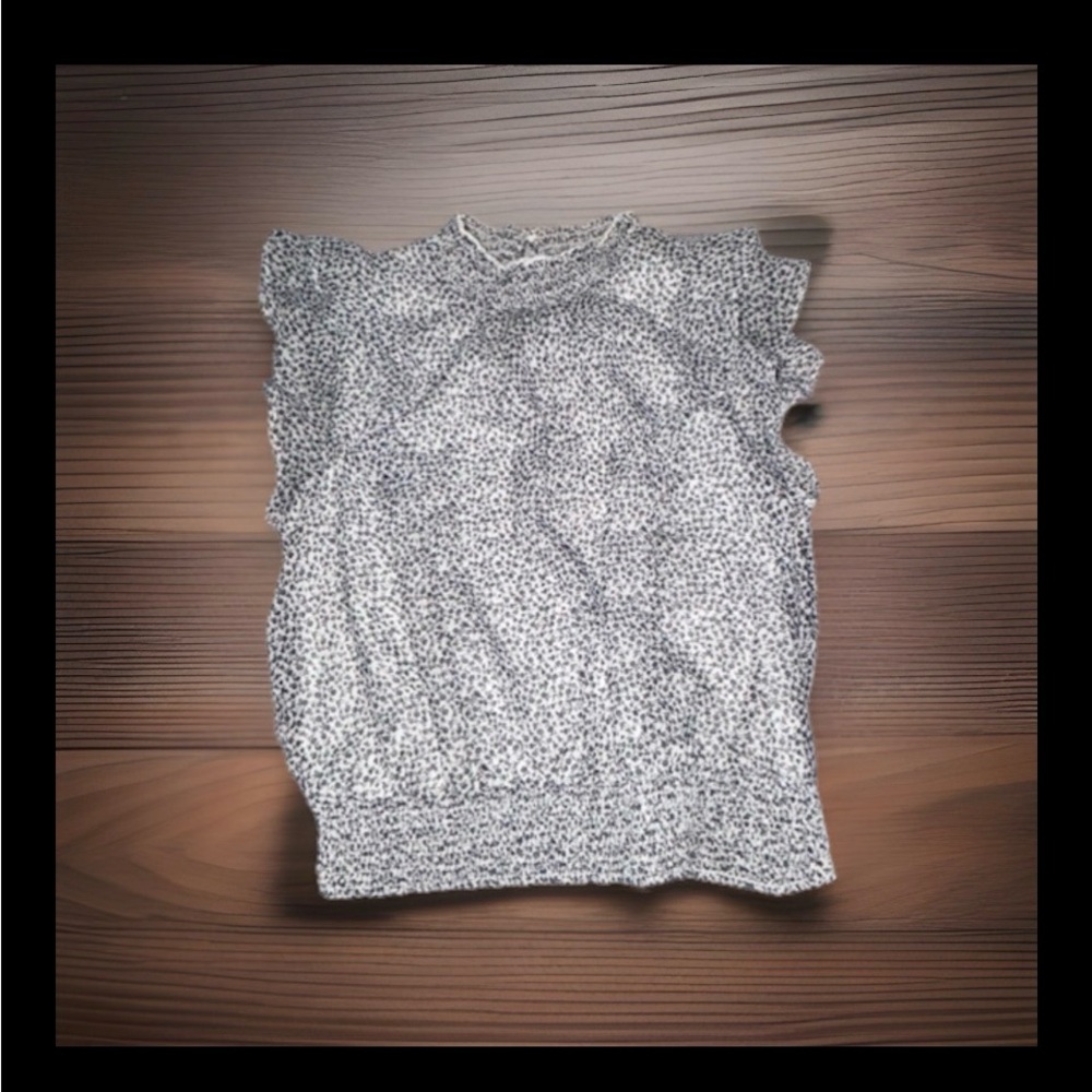 Sienna Sky Black & White Printed Ruffle Sleeve Camisole